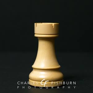 German Knight wooden chess set, white rook