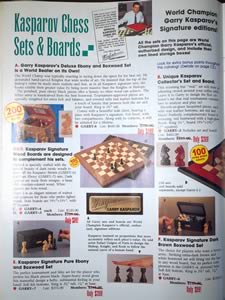 Kasparov Signature chess set advertisement, USCF Chess Life, March 1994